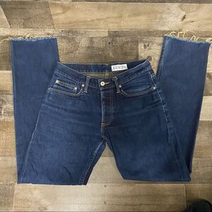 Gustin jeans Slim Raw Denim selvedge Mens 31 Button Fly Made In USA